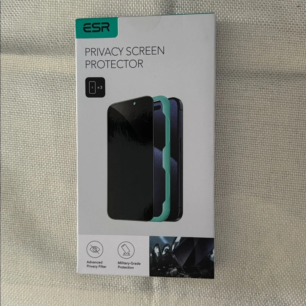 I phone 11 Pro Max 3/PK Privacy Screen Protector w/Teal Frame for easy install.